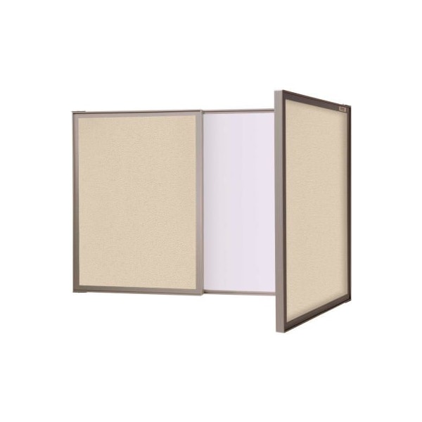 Ghent VisuALL Conference Cabinet - Tack Surface/Whiteboard Combo - 36"W x 24"H - Beige 41300 - main